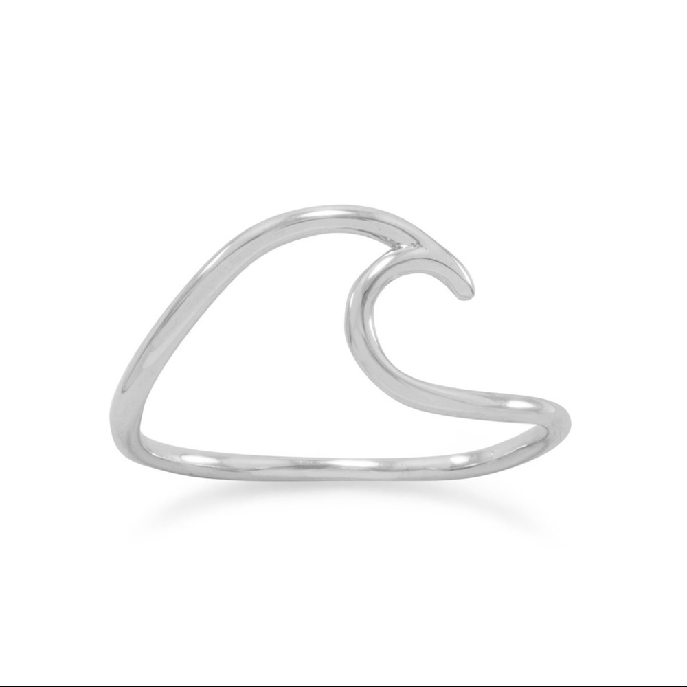 🌊 "Wave of Fresh Air" Rhodium Plated Wave Ring